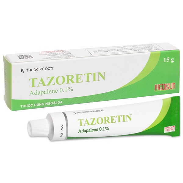 Gel bôi Tazoretin 0.1% điều trị mụn trứng cá vừa và nhẹ