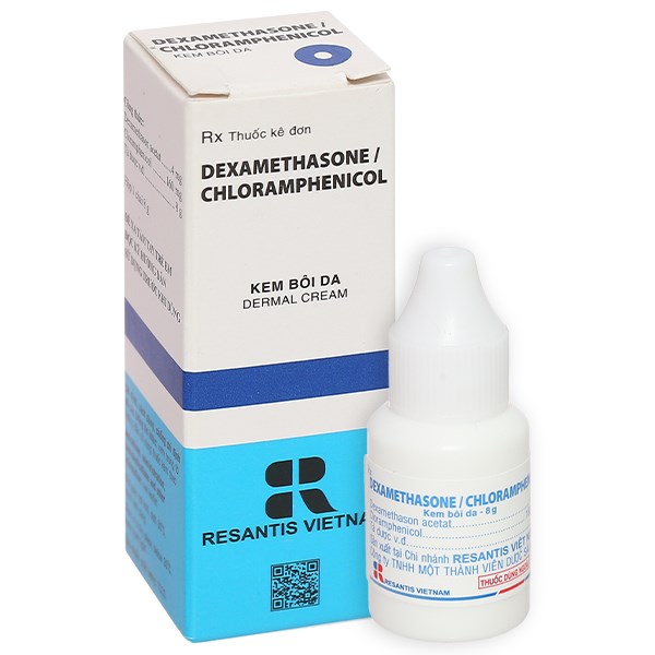 Kem bôi da Dexamethasone/Chloramphenicol 8g điều trị viêm da tiếp xúc