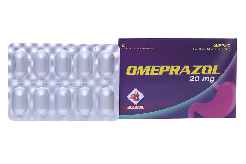 Omeprazol Domesco 20mg trị trào ngược dạ dày, thực quản (3 vỉ x 10 ...