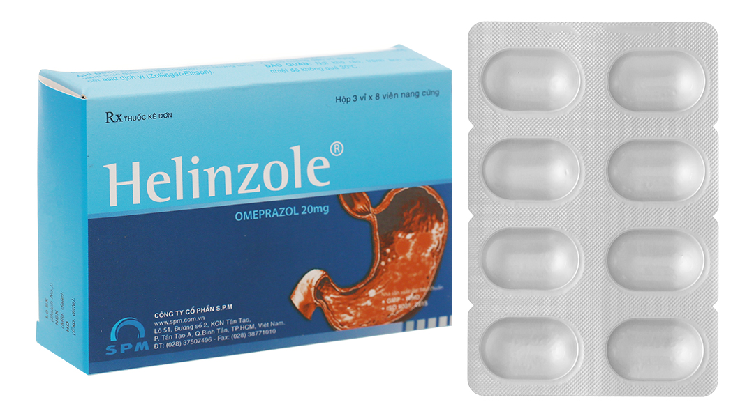 Helinzole 20mg trị trào ngược dạ dày, thực quản