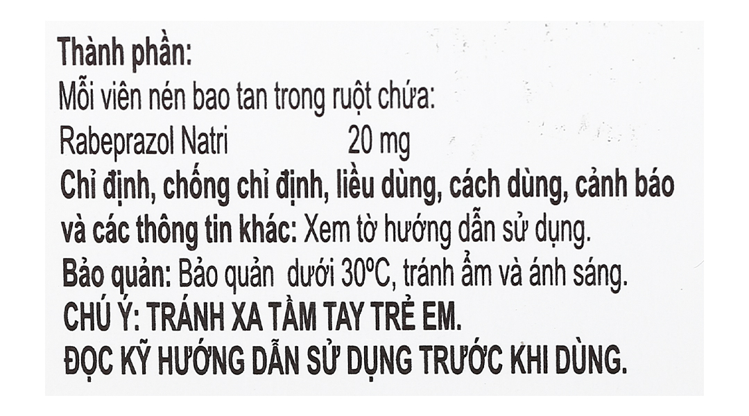 Rabicad 20 trị trào ngược dạ dày, thực quản