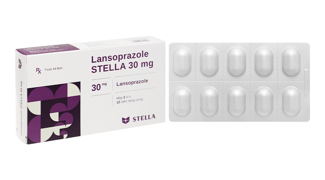 Lansoprazole Stella 30mg trị trào ngược dạ dày, thực quản