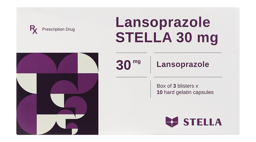 Lansoprazole Stella 30mg trị trào ngược dạ dày, thực quản