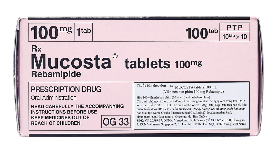 Mucosta Tablets 100mg trị viêm loét dạ dày