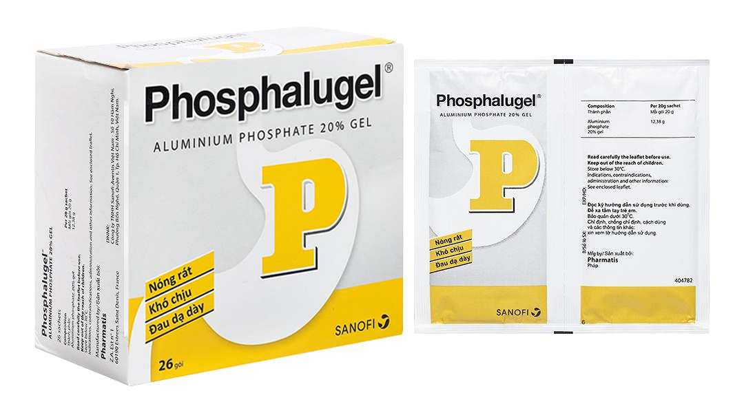Hỗn dịch uống Phosphalugel 20% trị trào ngược dạ dày, thực quản