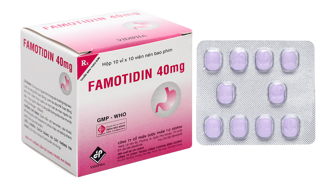 Famotidin 40mg trị trào ngược dạ dày, thực quản