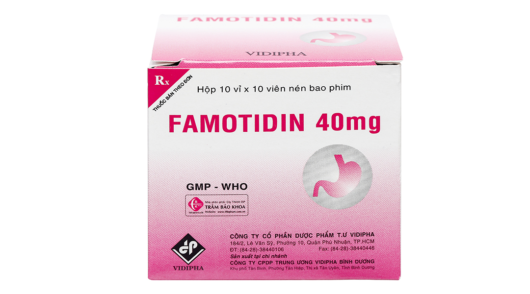 Famotidin 40mg trị trào ngược dạ dày, thực quản