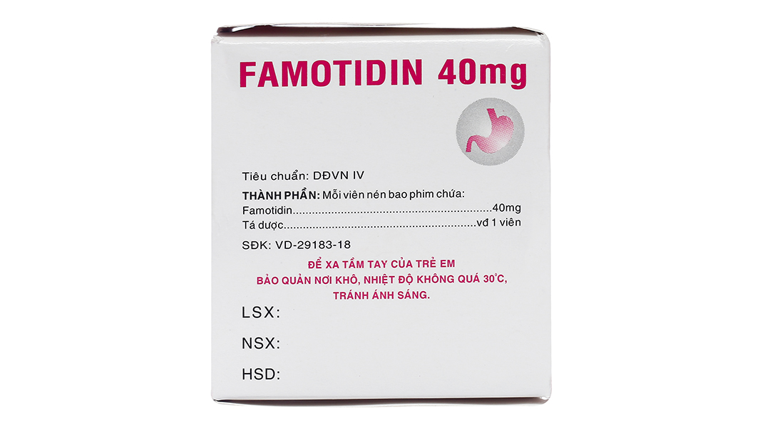 Famotidin 40mg trị trào ngược dạ dày, thực quản