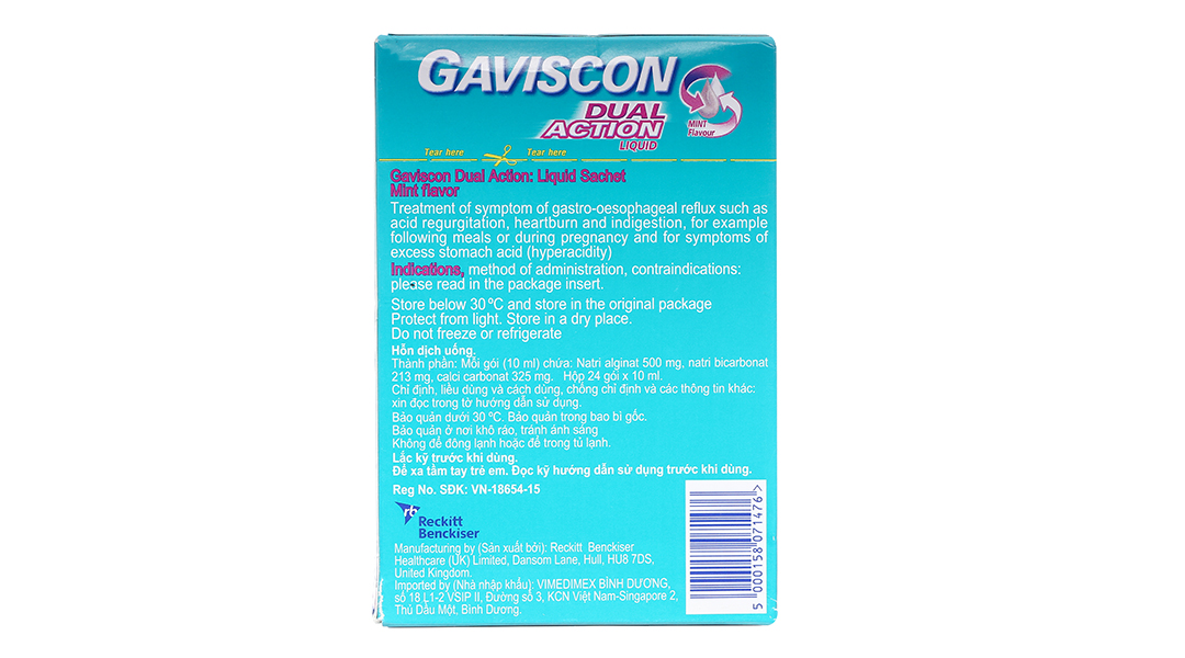 Thuốc Gaviscon Dual Action được sử dụng để điều trị những triệu chứng nào của trào ngược dạ dày-thực quản?
