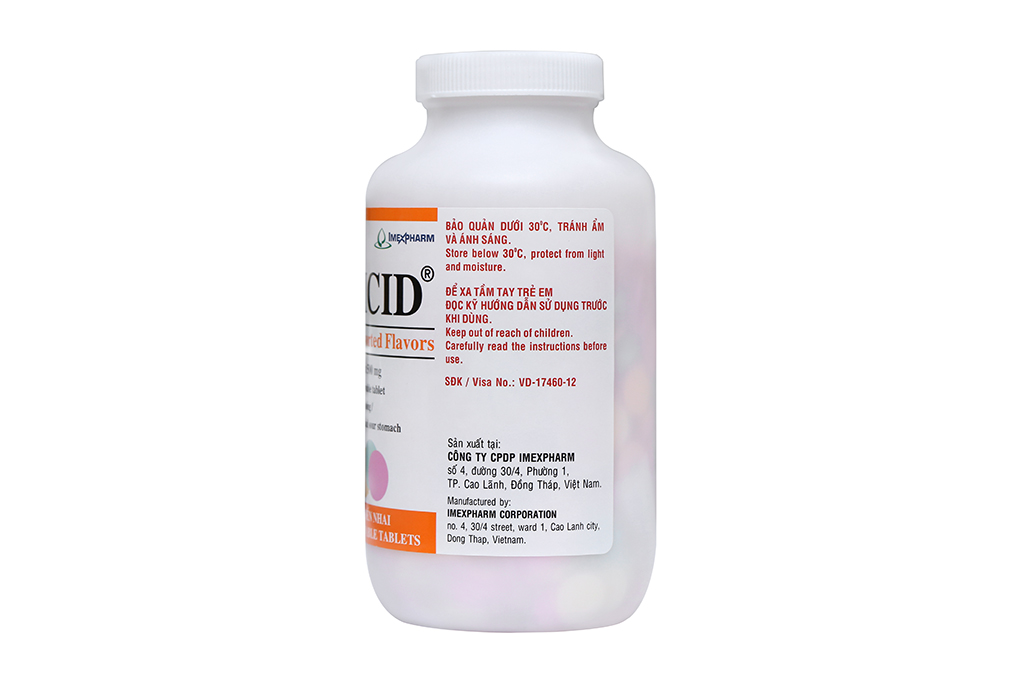 Viên nhai Anticid 500mg giảm ợ nóng, khó tiêu