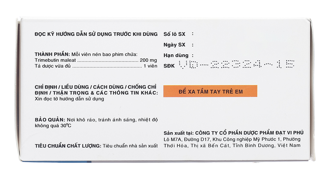 Tributel 200mg giảm đau do co thắt tiêu hóa