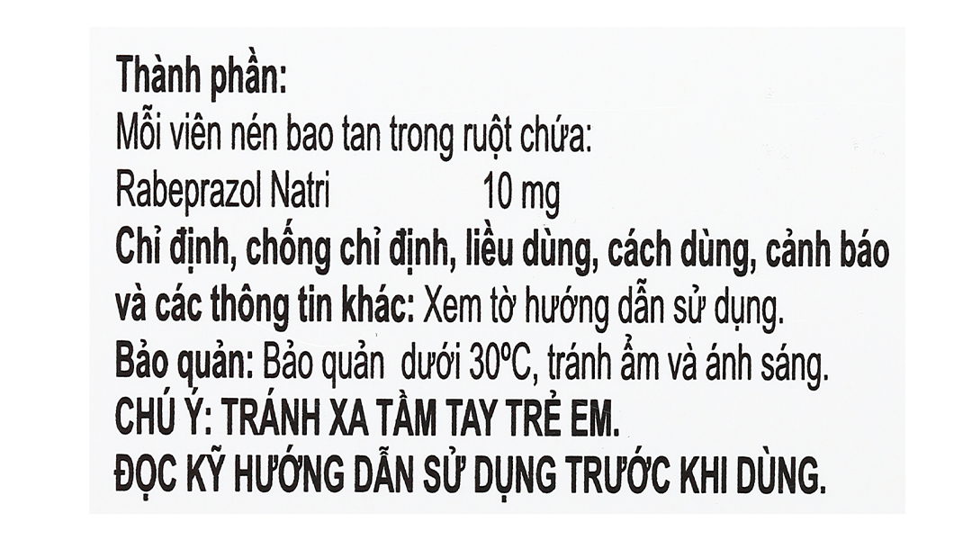 Rabicad 10 trị trào ngược dạ dày, thực quản