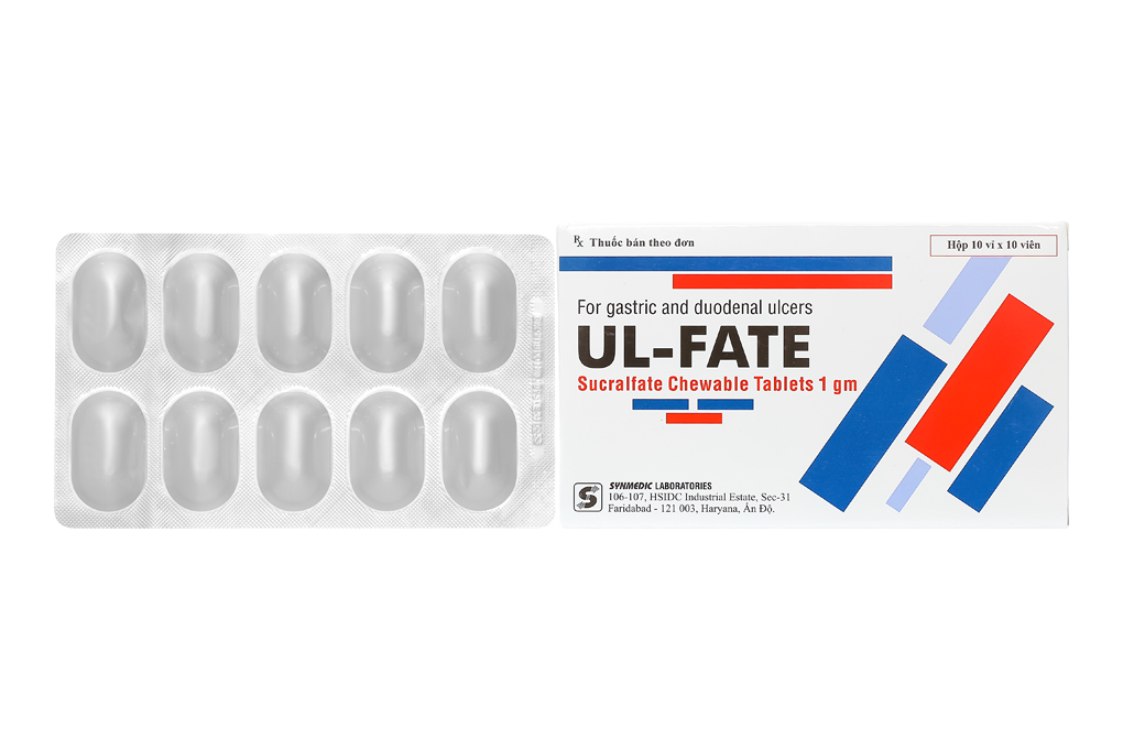 Ul-Fate 1g trị viêm loét dạ dày, tá tràng (10 vỉ x 10 viên) 03/2023 -  Nhathuocankhang.com