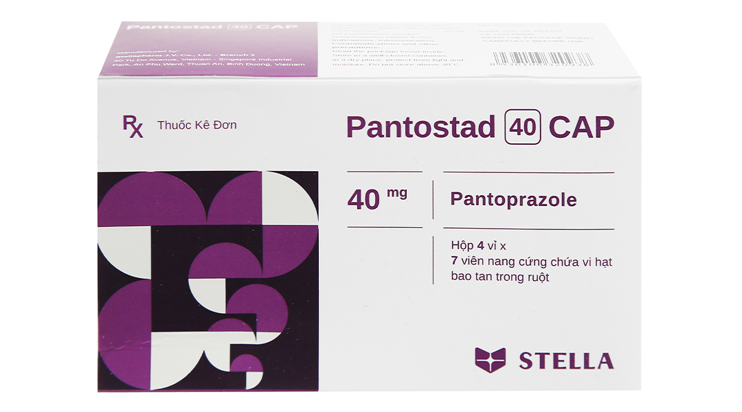 Pantostad 40 Cap trị trào ngược dạ dày, thực quản