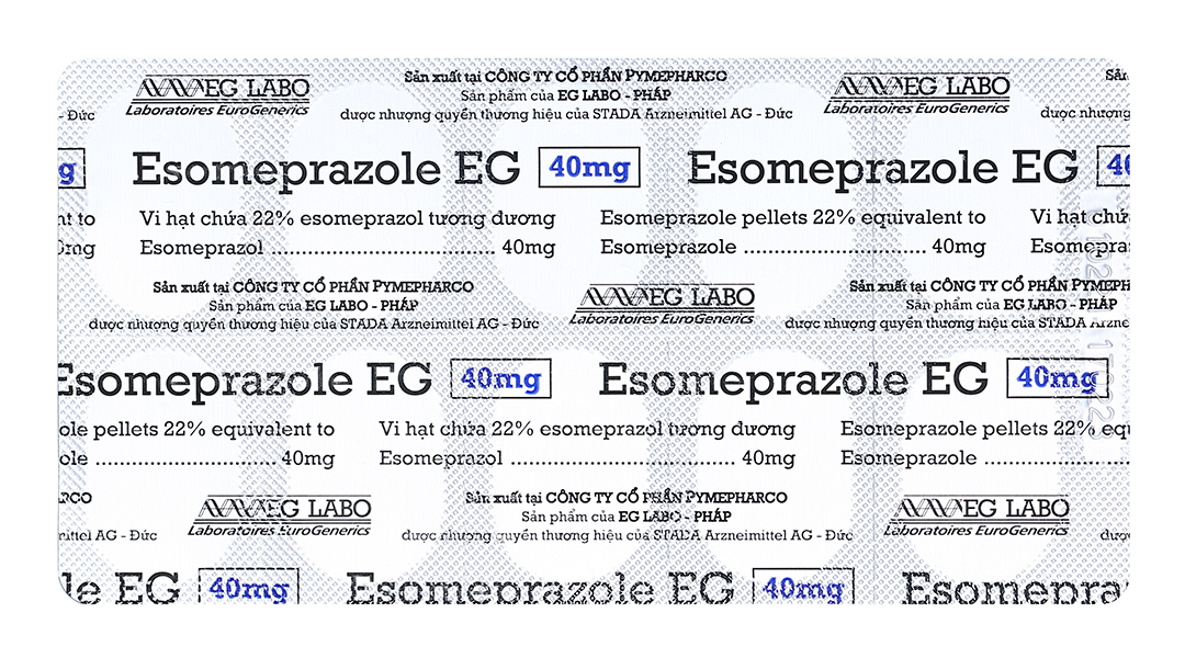 Esomeprazole EG 40mg trị trào ngược dạ dày, thực quản