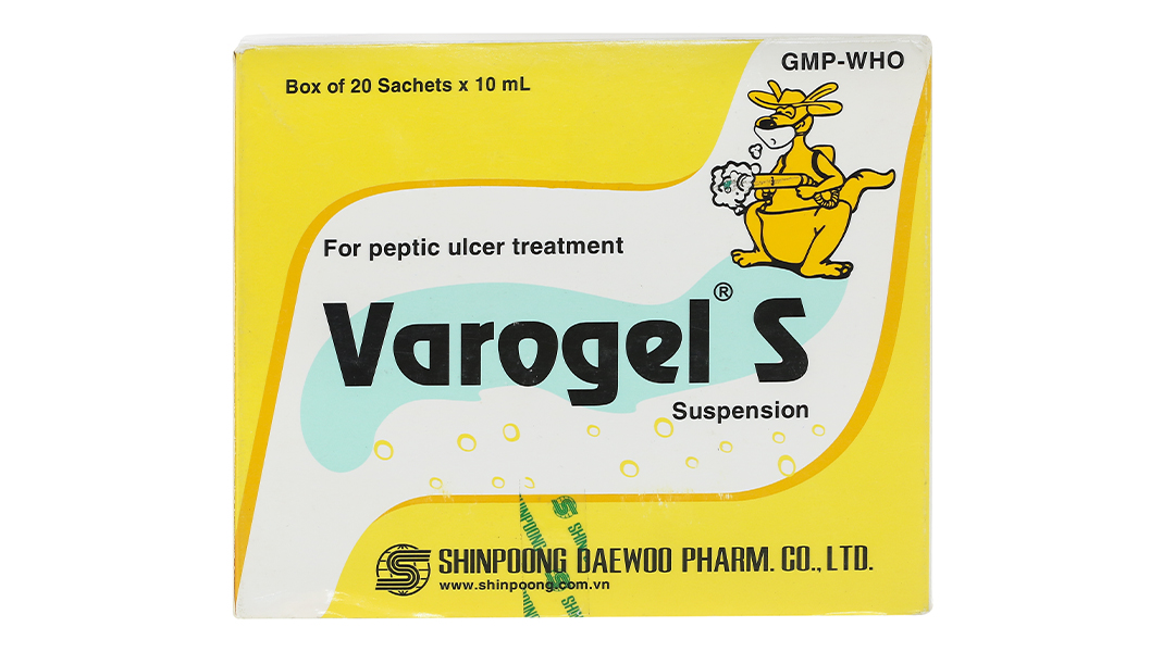 Hỗn dịch uống Varogel S trị viêm loét dạ dày - tá tràng cấp, mạn tính (20  gói x 10ml) -08/2023 | nhathuocankhang.com