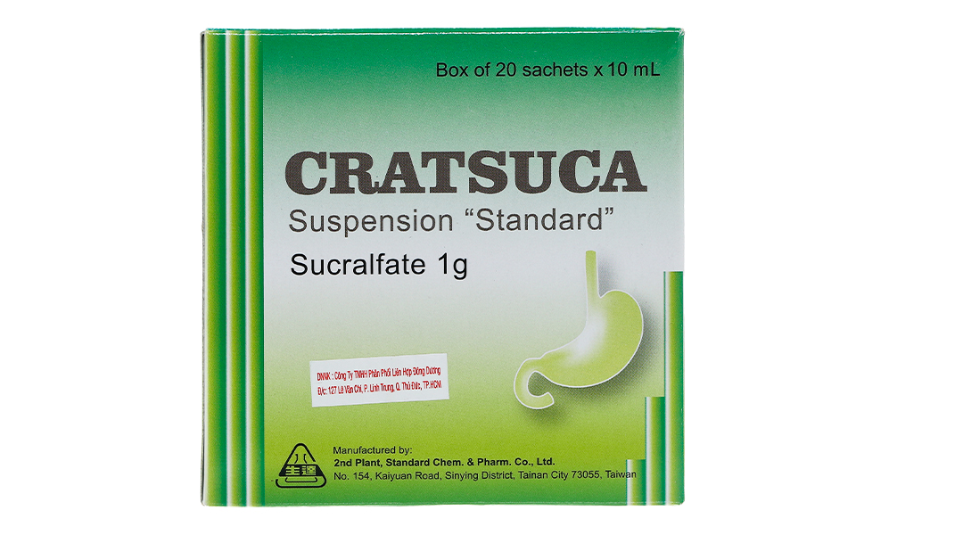 Hỗn dịch uống Cratsuca 1g trị trào ngược dạ dày, thực quản