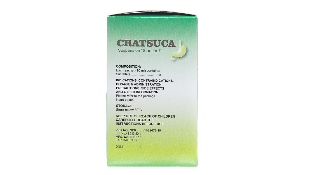 Hỗn dịch uống Cratsuca 1g trị trào ngược dạ dày, thực quản