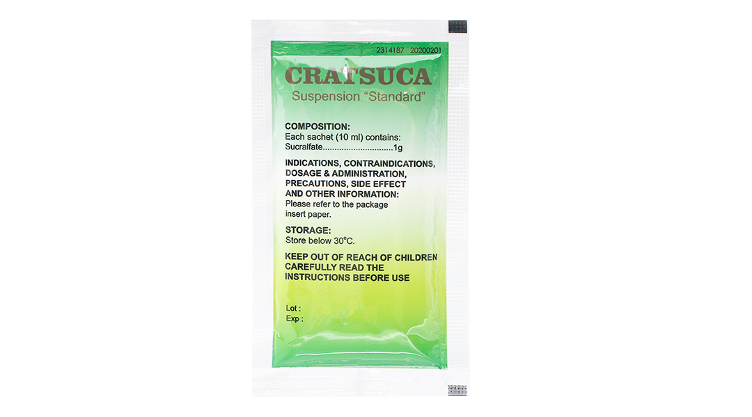 Hỗn dịch uống Cratsuca 1g trị trào ngược dạ dày, thực quản