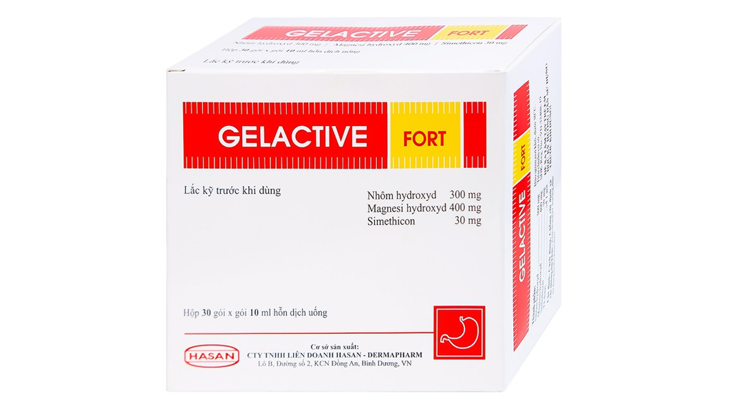 Hỗn dịch uống Gelactive Fort trị trào ngược dạ dày, loét dạ dày (30 gói ...