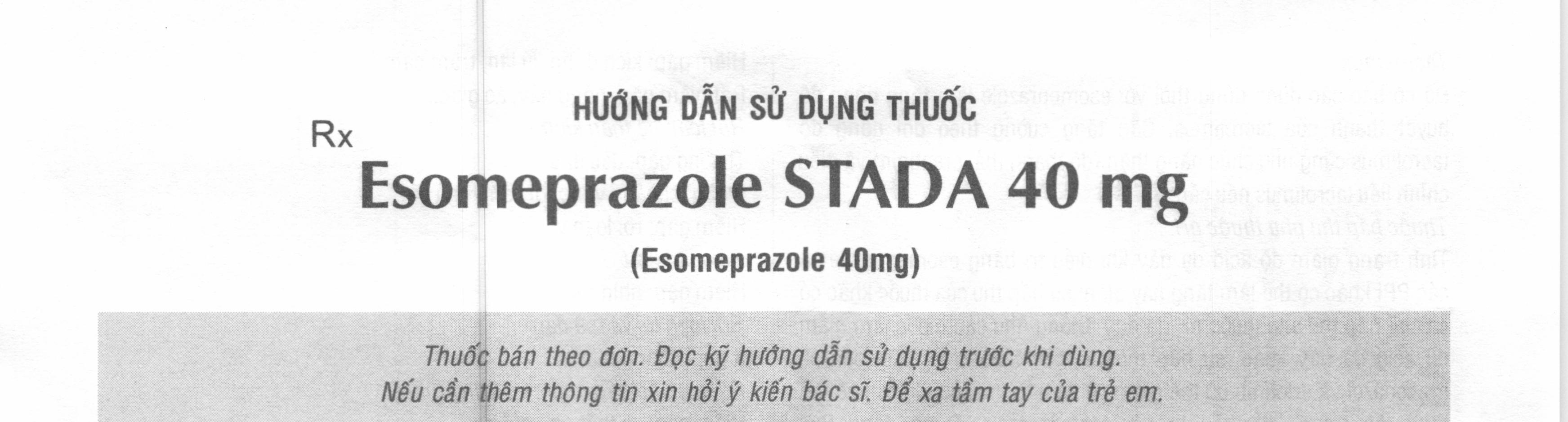 Esomeprazole Stada 40mg trị trào ngược dạ dày, thực quản