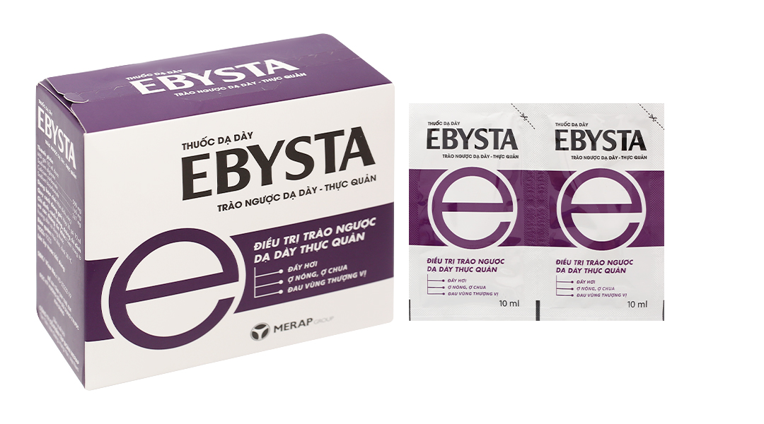 Hỗn dịch uống Ebysta 20mg trị trào ngược dạ dày, thực quản
