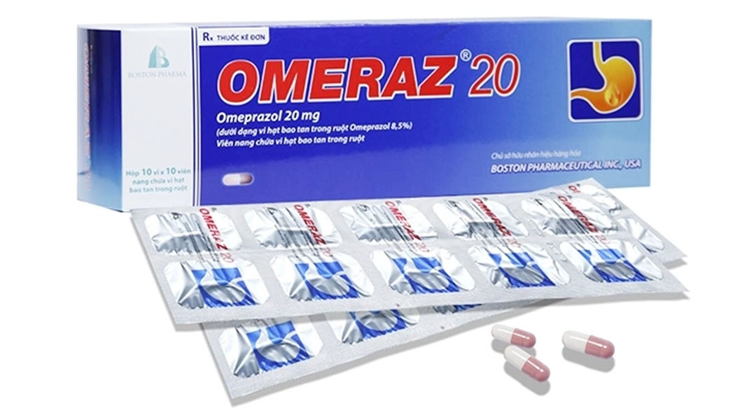 Omeraz 20 trị viêm loét, trào ngược dạ dày, thực quản (10 vỉ x 10 ...