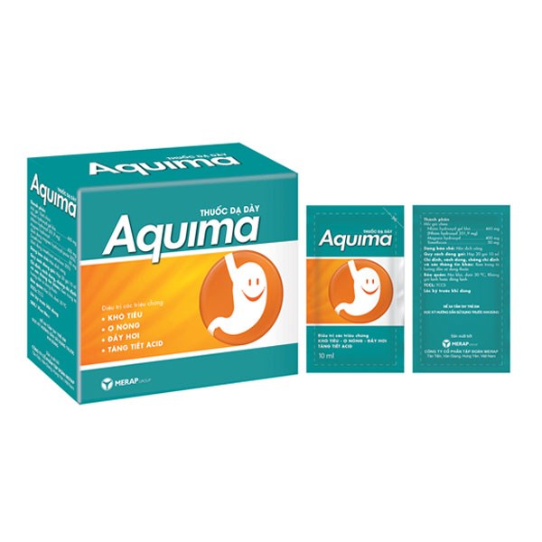 Hỗn dịch uống Aquima trị các triệu chứng khó tiêu, ợ nóng, đầy hơi