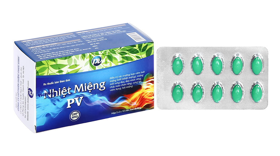 Nhiệt Miệng PV trị nhiệt miệng, hôi miệng (5 vỉ x 10 viên) -08 ...