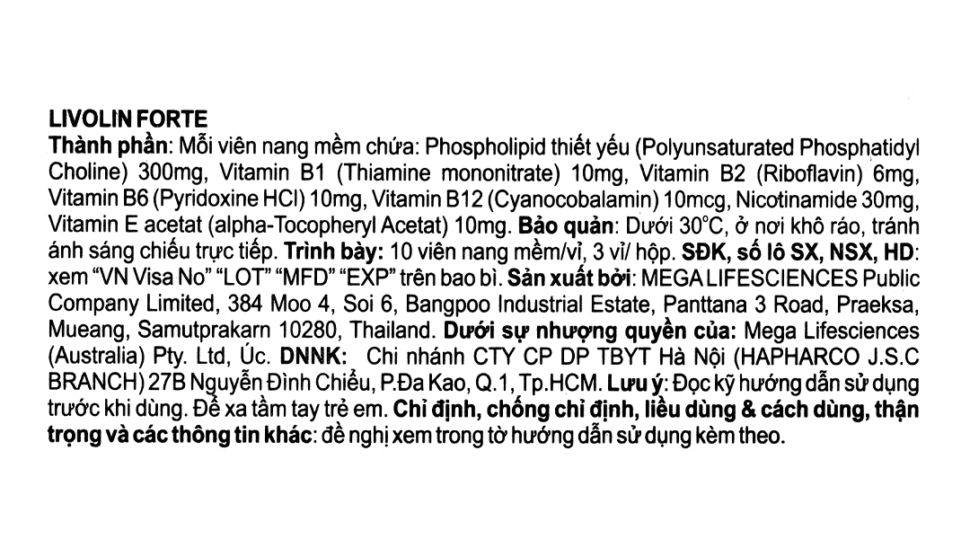 Livolin Forte hỗ trợ trị các bệnh lý về gan