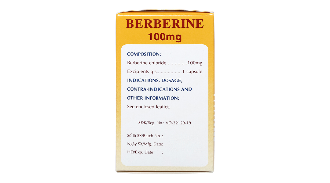 Berberine 100mg trị tiêu chảy, kiết lỵ