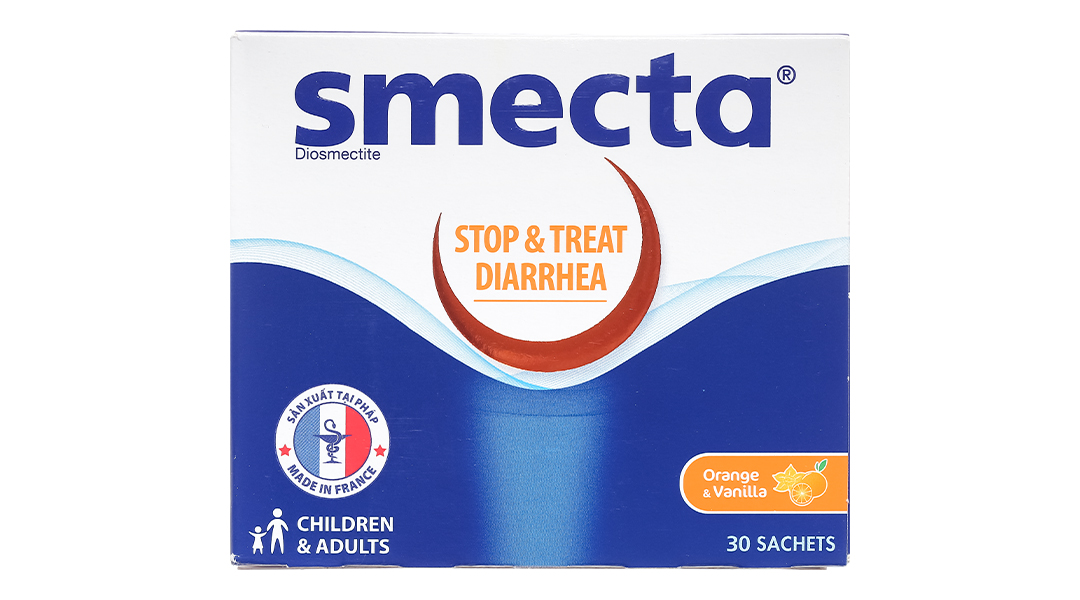 Bột pha hỗn dịch uống Smecta 3g trị các triệu chứng tiêu chảy cấp ...