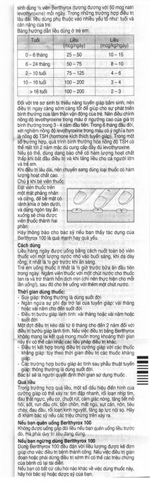Berlthyrox 100 điều trị bệnh lý tuyến giáp (4 vỉ x 25 viên) - 8