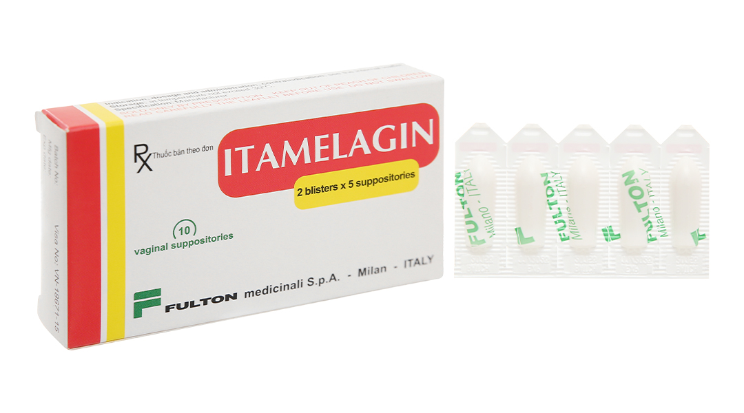 Viên đặt âm đạo Itamelagin trị nhiễm khuẩn, nấm âm đạo (2 vỉ x 5 ...