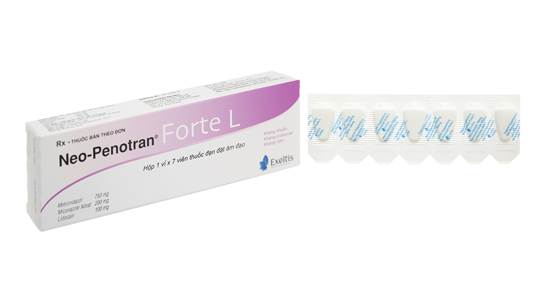 Viên đặt âm đạo Neo-Penotran Forte L trị viêm âm đạo (1 vỉ x 7 ...