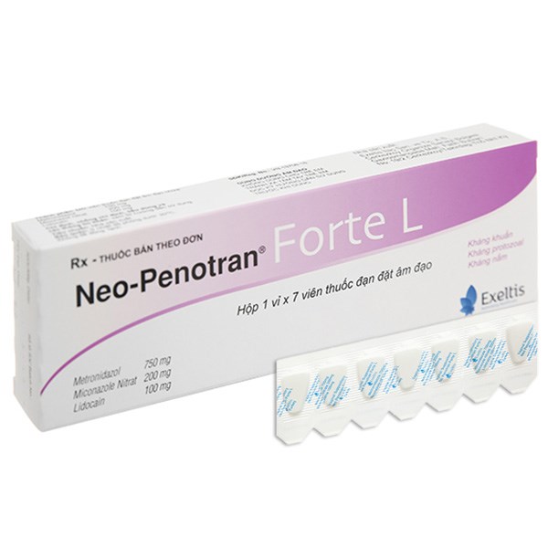 Viên đặt âm đạo Neo-Penotran Forte L trị viêm âm đạo