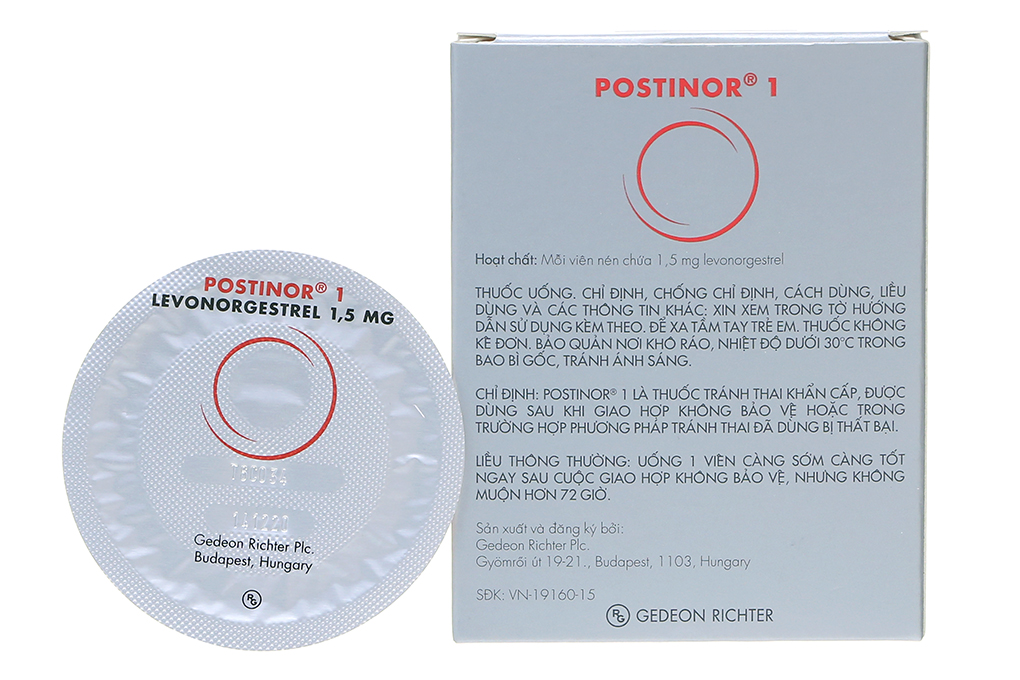 Postinor 1 thuốc tránh thai khẩn cấp trong vòng 72 giờ
