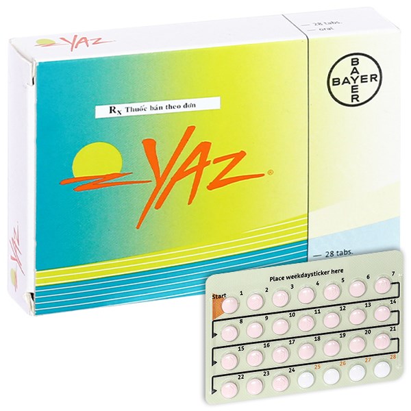 Yaz thuốc tránh thai hằng ngày, trị mụn (1 vỉ x 28 viên) - 09/2024 ...