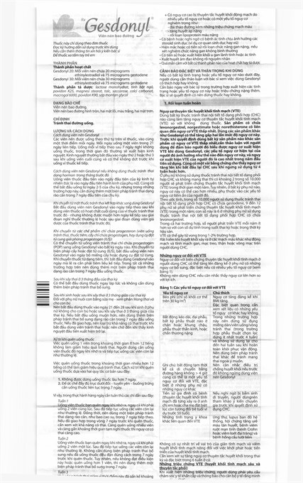 Gesdonyl 20 thuốc tránh thai hằng ngày