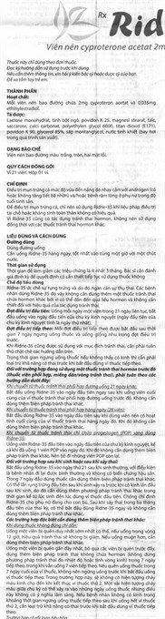 Ridne 35 thuốc tránh thai hằng ngày