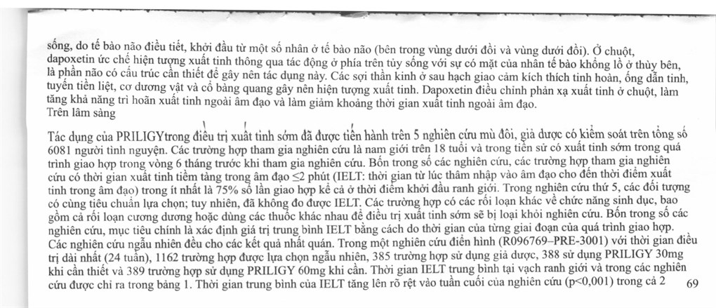 Priligy 30mg trị xuất tinh sớm (1 vỉ x 3 viên) - 23