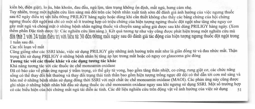 Priligy 30mg trị xuất tinh sớm (1 vỉ x 3 viên) - 42