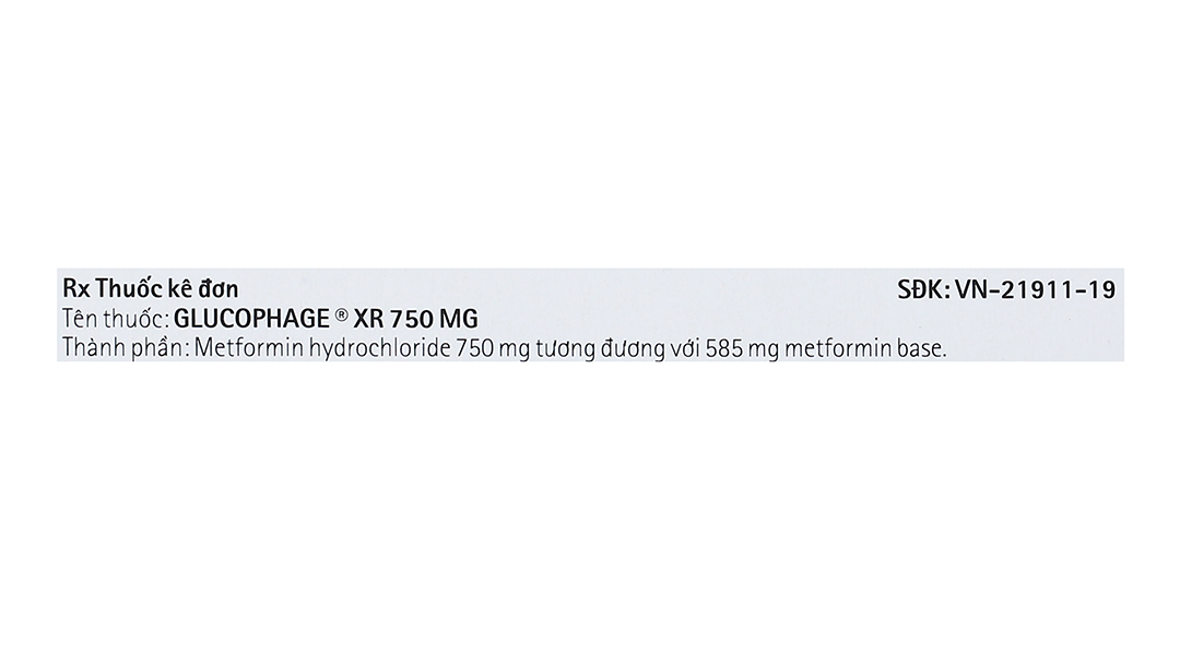 Glucophage XR 750mg trị đái tháo đường