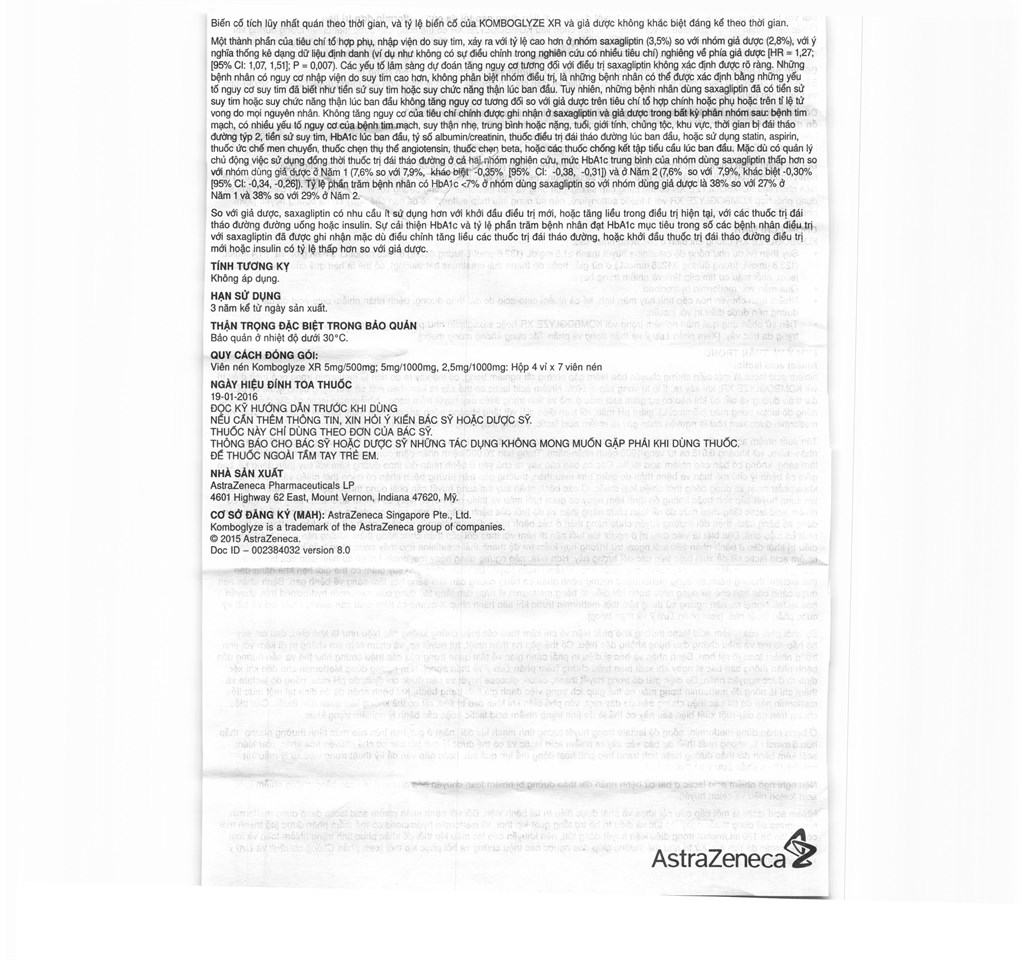 Komboglyze XR 5mg/1000mg trị đái tháo đường