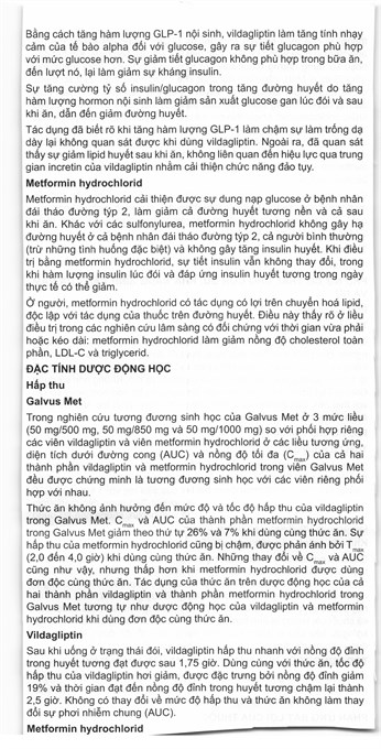 Galvus Met 50mg/1000mg trị đái tháo đường tuýp 2 (6 vỉ x 10 viên) - 8