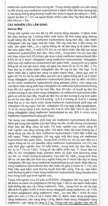 Galvus Met 50mg/500mg trị đái tháo đường