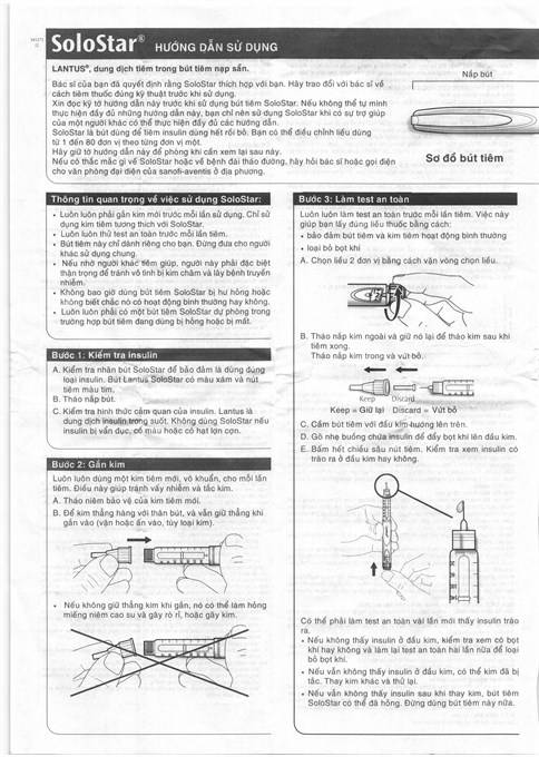 Bút tiêm Lantus SoloStar 100IU/ml trị đái tháo đường