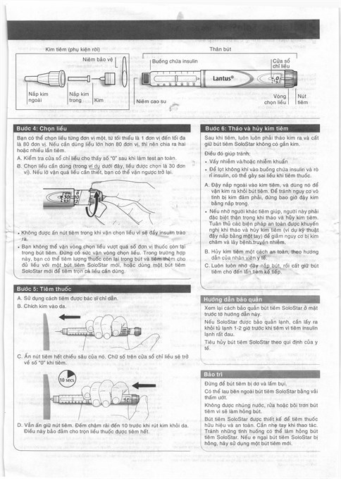 Bút tiêm Lantus SoloStar 100IU/ml trị đái tháo đường