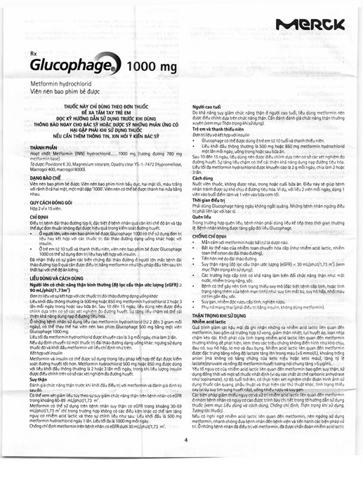 Glucophage 1000mg trị đái tháo đường
