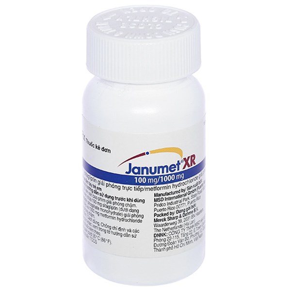 Janumet XR 100mg/1000mg trị đái tháo đường